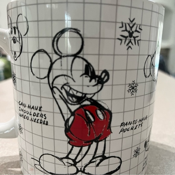 Disney Mickey Mouse Christmas Sketch Book Ceramic Coffee Cup / Mug - Picture 3 of 6